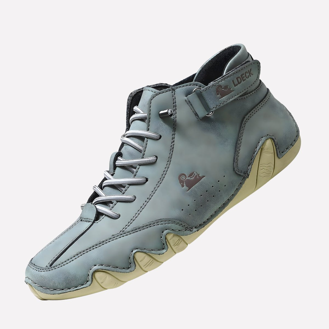 Men's Minimalist Lace-Up Barefoot-Style Leather Sneakers