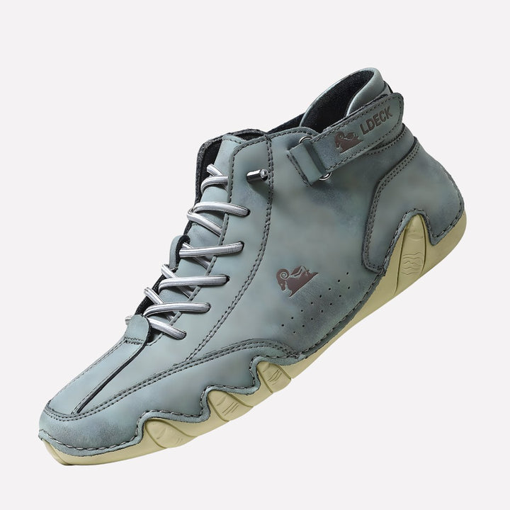 Men's Minimalist Lace-Up Barefoot-Style Leather Sneakers