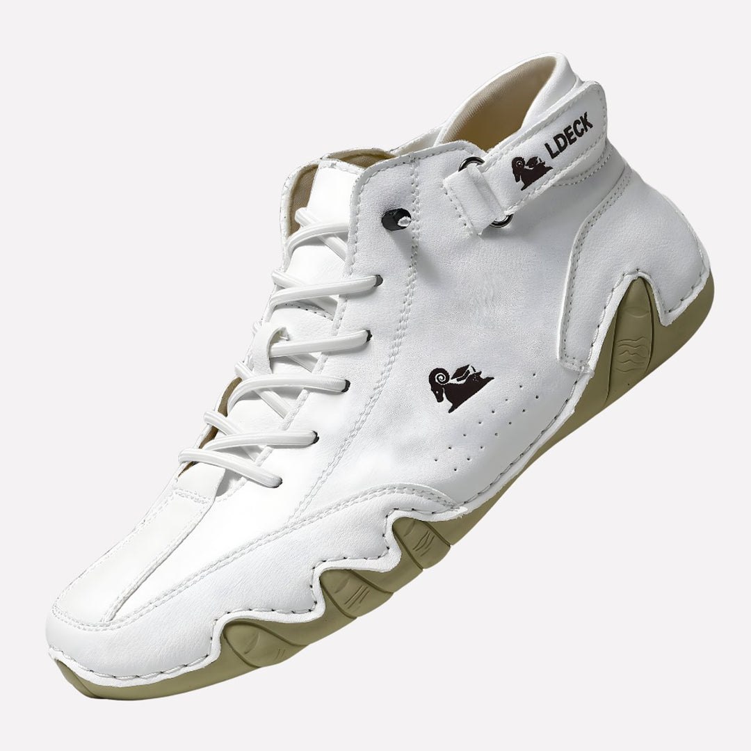 Men's Minimalist Lace-Up Barefoot-Style Leather Sneakers