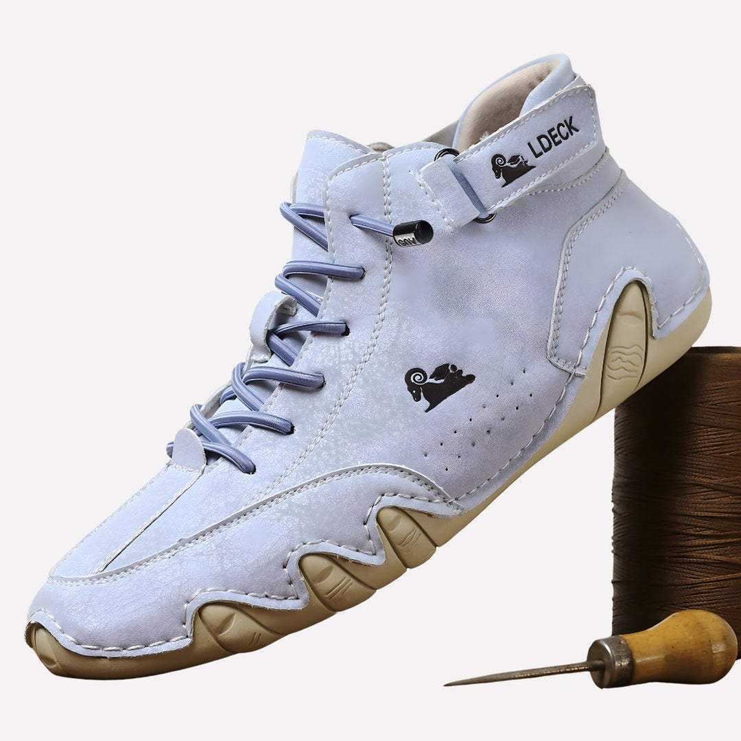 Men's Minimalist Lace-Up Barefoot-Style Leather Sneakers