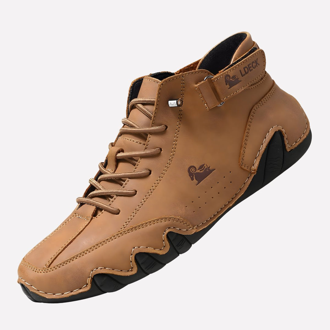 Men's Minimalist Lace-Up Barefoot-Style Leather Sneakers