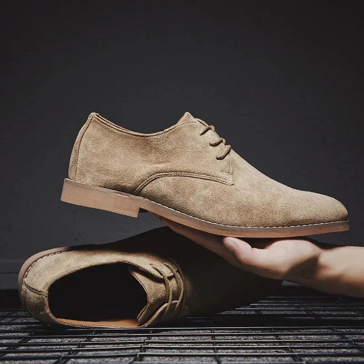 Men's Minimalist Suede Lace-Up Derby Oxford Shoes