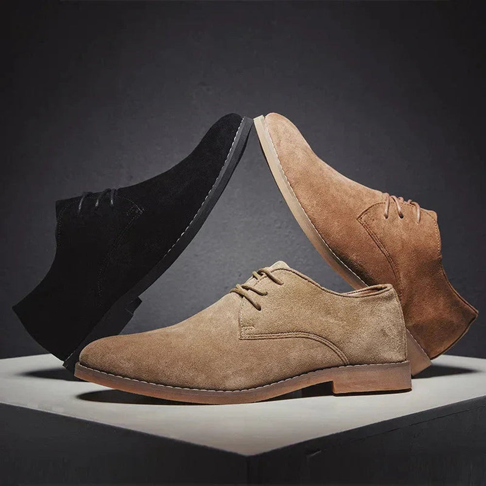 Men's Minimalist Suede Lace-Up Derby Oxford Shoes