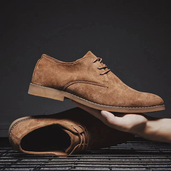 Men's Minimalist Suede Lace-Up Derby Oxford Shoes