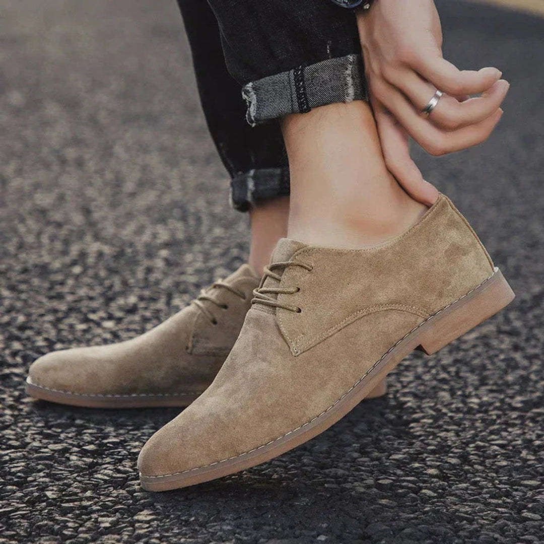 Men's Minimalist Suede Lace-Up Derby Oxford Shoes
