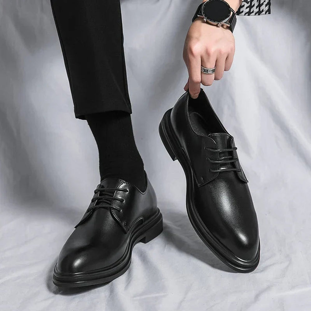 Men's Patent Leather Lace-Up Derby Dress Shoes