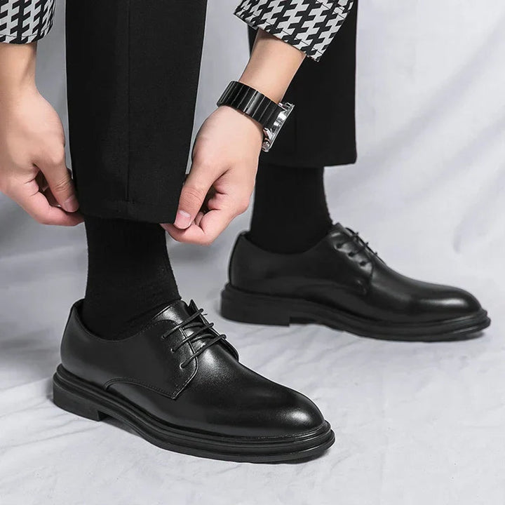 Men's Patent Leather Lace-Up Derby Dress Shoes