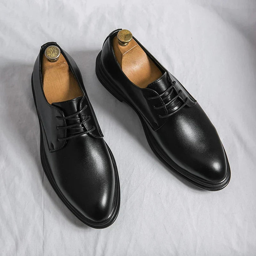 Men's Patent Leather Lace-Up Derby Dress Shoes