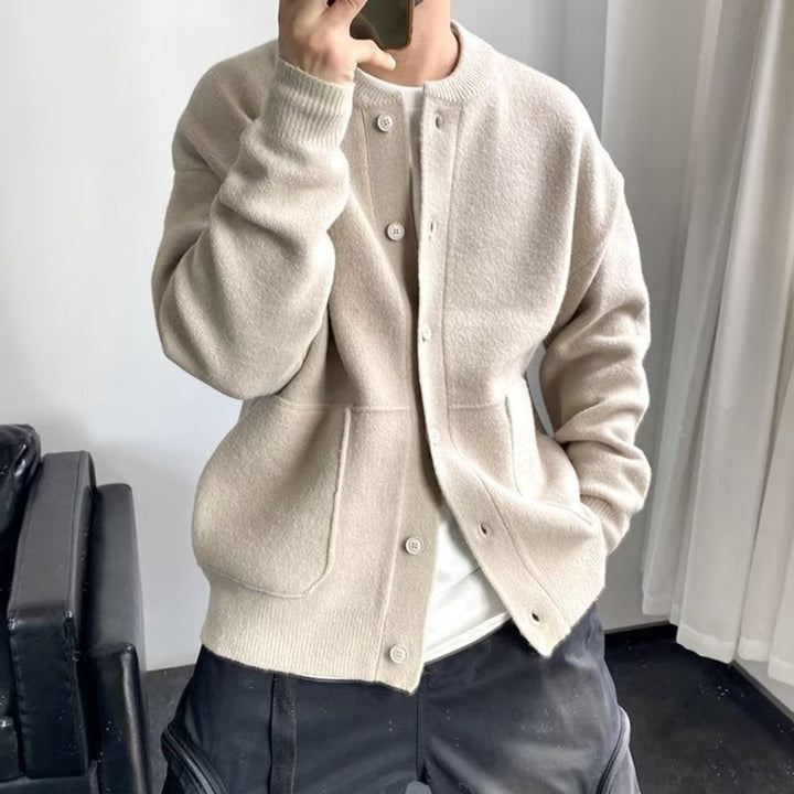 Men's Relaxed-Fit Button-Up Knit Cardigan Sweater