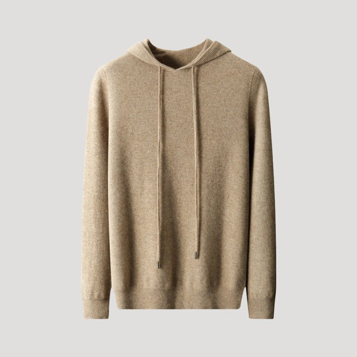 Men's Relaxed-Fit Cashmere Knit Drawstring Hoodie Sweater