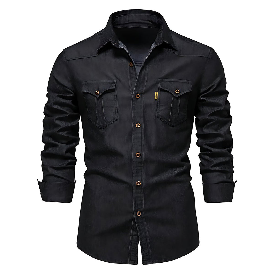 Men's Relaxed-Fit Cotton Button-Up Casual Shirt
