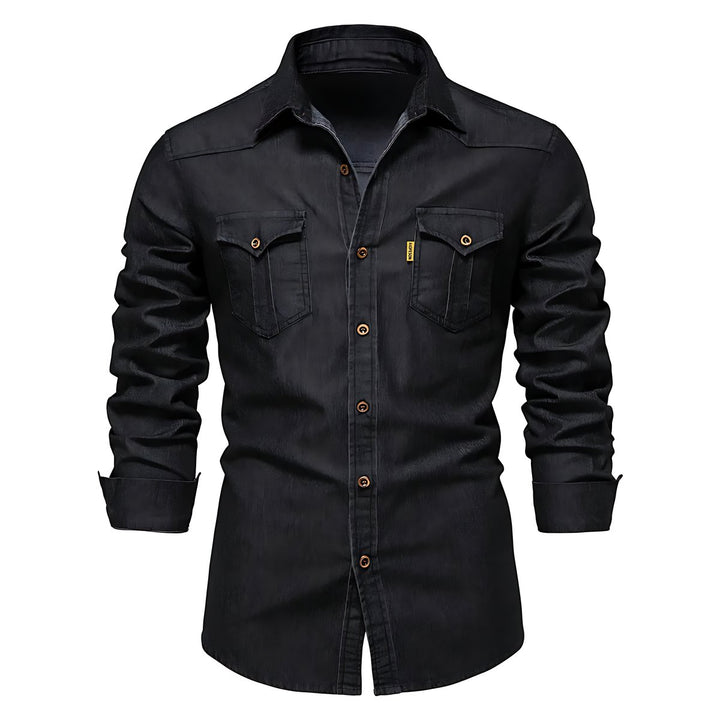Men's Relaxed-Fit Cotton Button-Up Casual Shirt