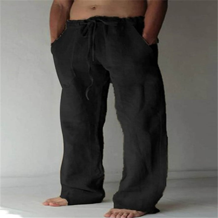 Men's Relaxed-Fit Drawstring Linen Casual Pants