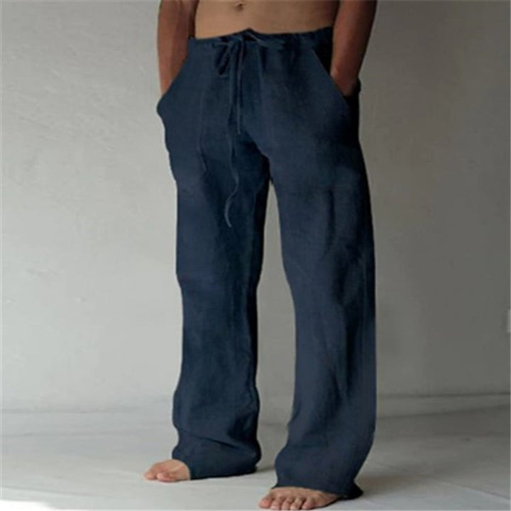 Men's Relaxed-Fit Drawstring Linen Casual Pants