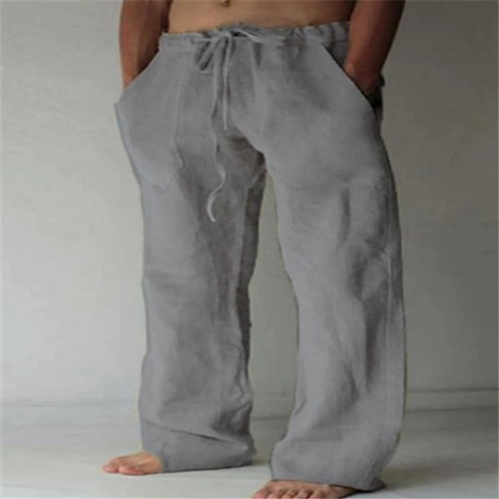 Men's Relaxed-Fit Drawstring Linen Casual Pants