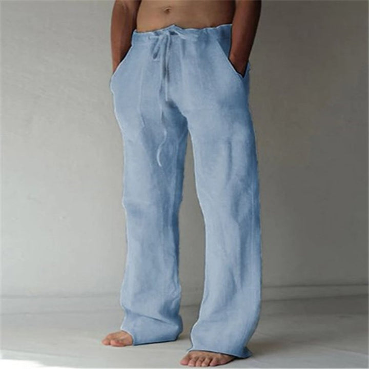 Men's Relaxed-Fit Drawstring Linen Casual Pants