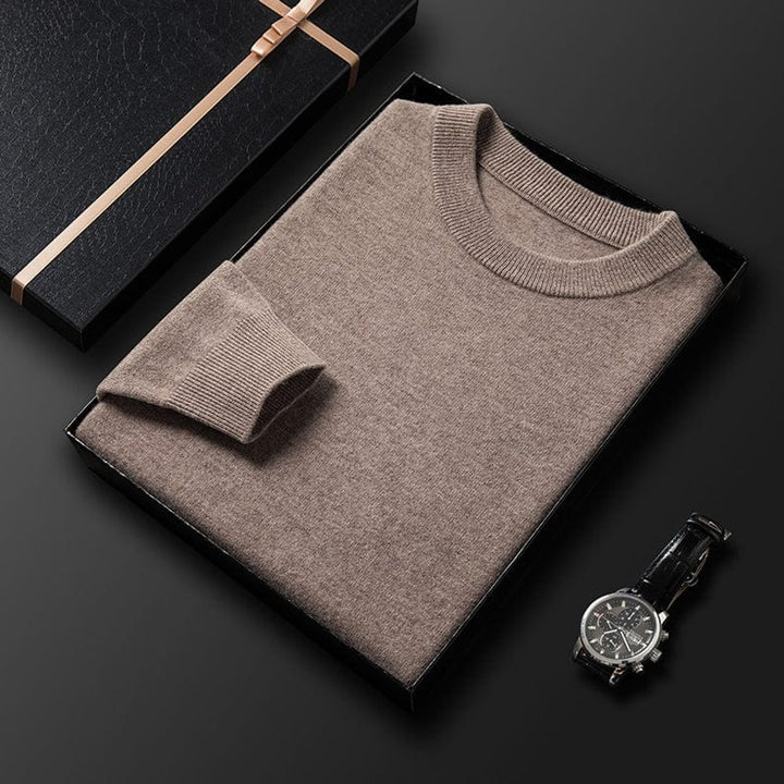 Men's Relaxed-Fit Long-Sleeve Crewneck Knit Pullover Sweater