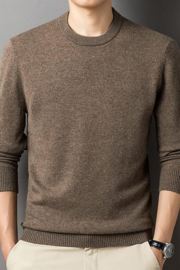 Men's Relaxed-Fit Long-Sleeve Crewneck Knit Pullover Sweater