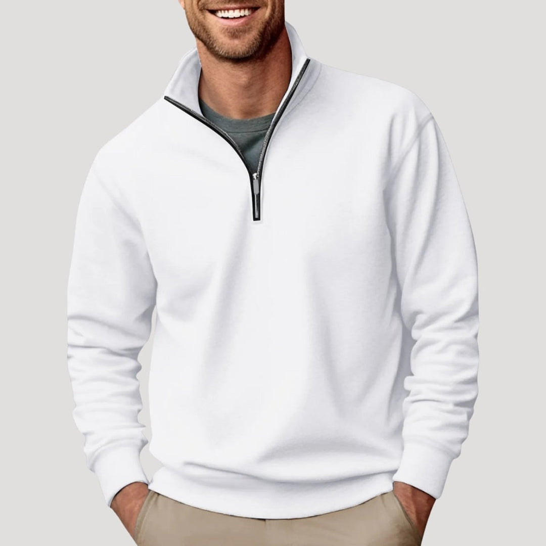 Men's Relaxed-Fit Quarter-Zip Pullover Sweatshirt