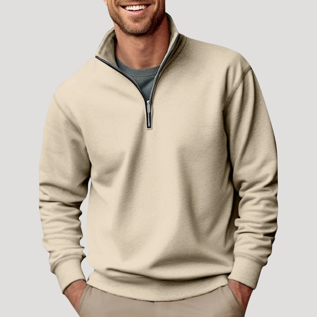 Men's Relaxed-Fit Quarter-Zip Pullover Sweatshirt