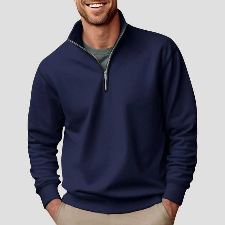Men's Relaxed-Fit Quarter-Zip Pullover Sweatshirt