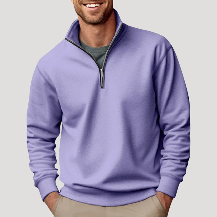 Men's Relaxed-Fit Quarter-Zip Pullover Sweatshirt