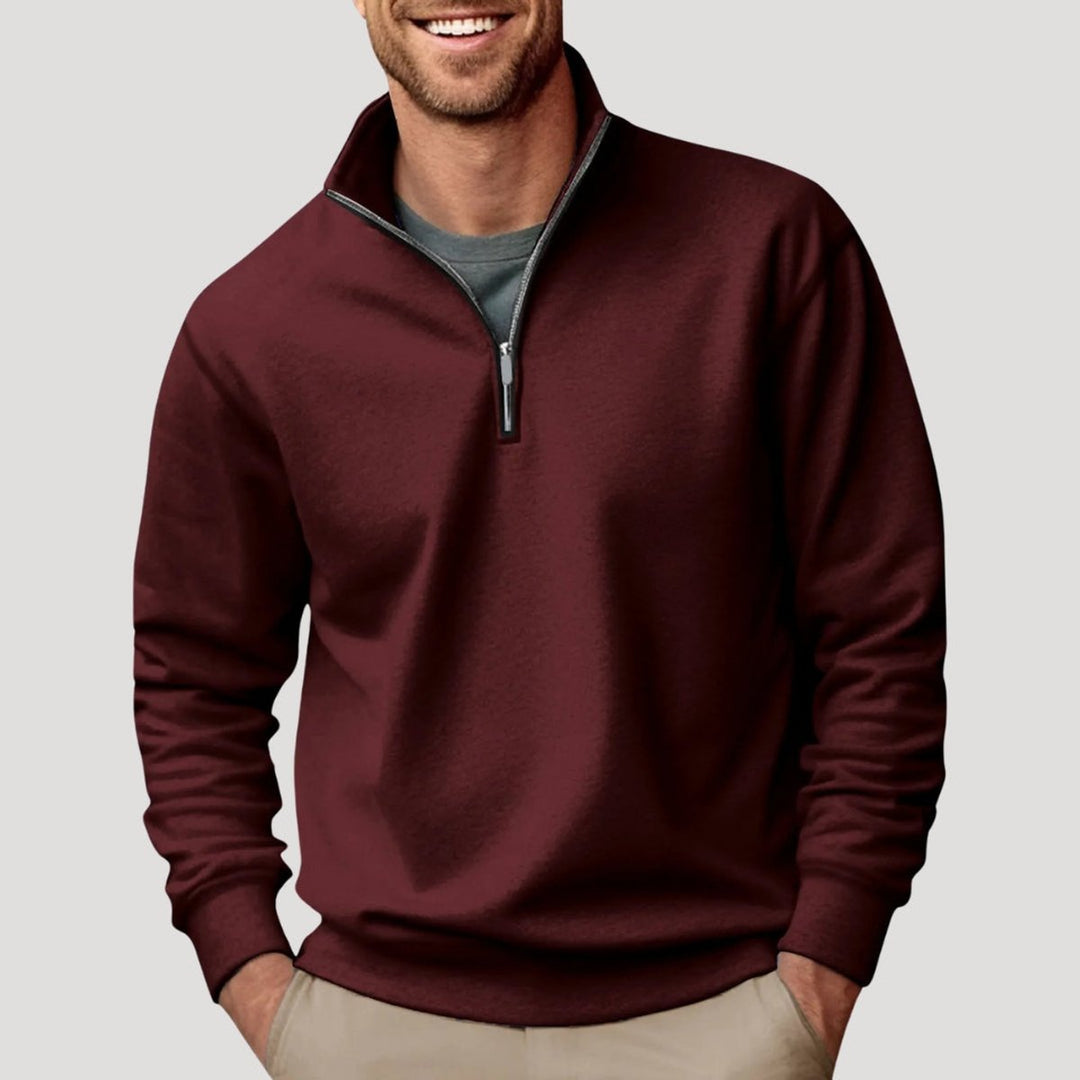 Men's Relaxed-Fit Quarter-Zip Pullover Sweatshirt