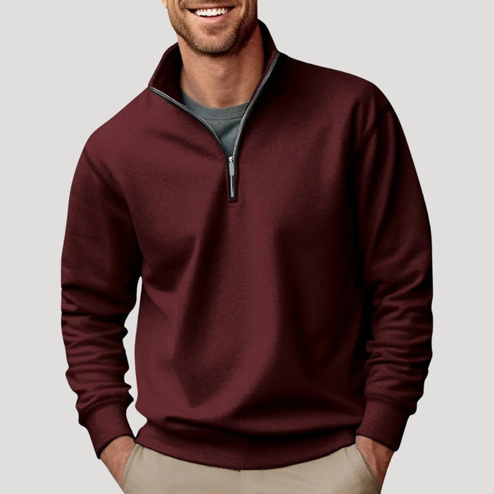 Men's Relaxed-Fit Quarter-Zip Pullover Sweatshirt