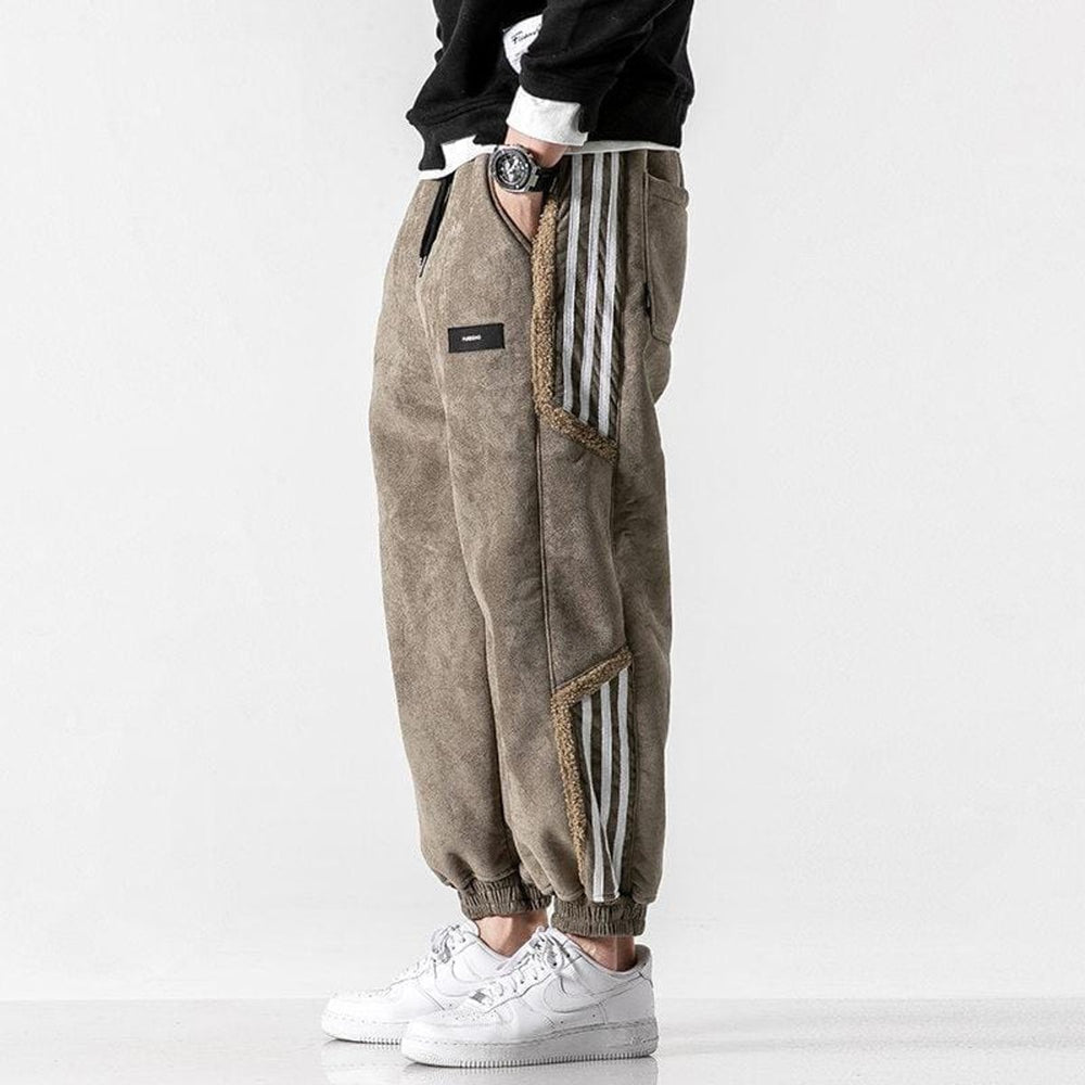 Men's Relaxed-Fit Tapered Sherpa-Panel Jogger Pants