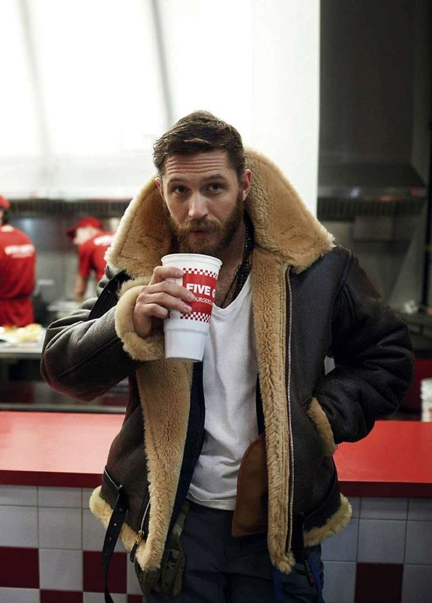 Men's Shearling-Lined Leather Aviator Bomber Jacket