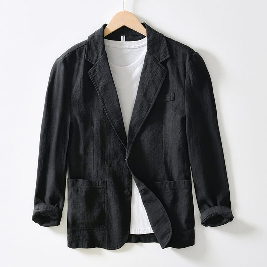 Men's Single-Button Linen Casual Blazer