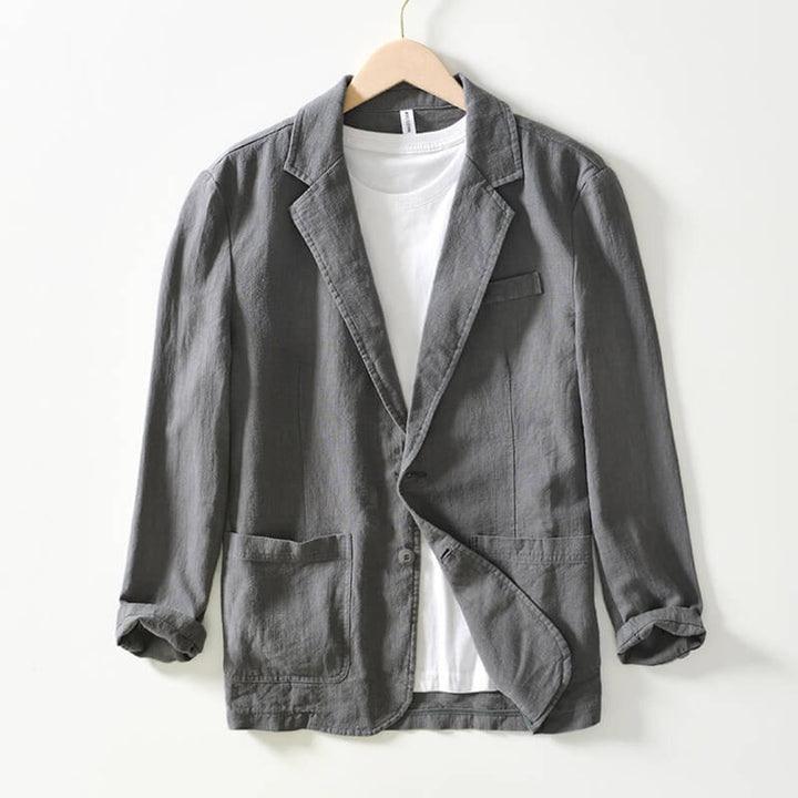 Men's Single-Button Linen Casual Blazer