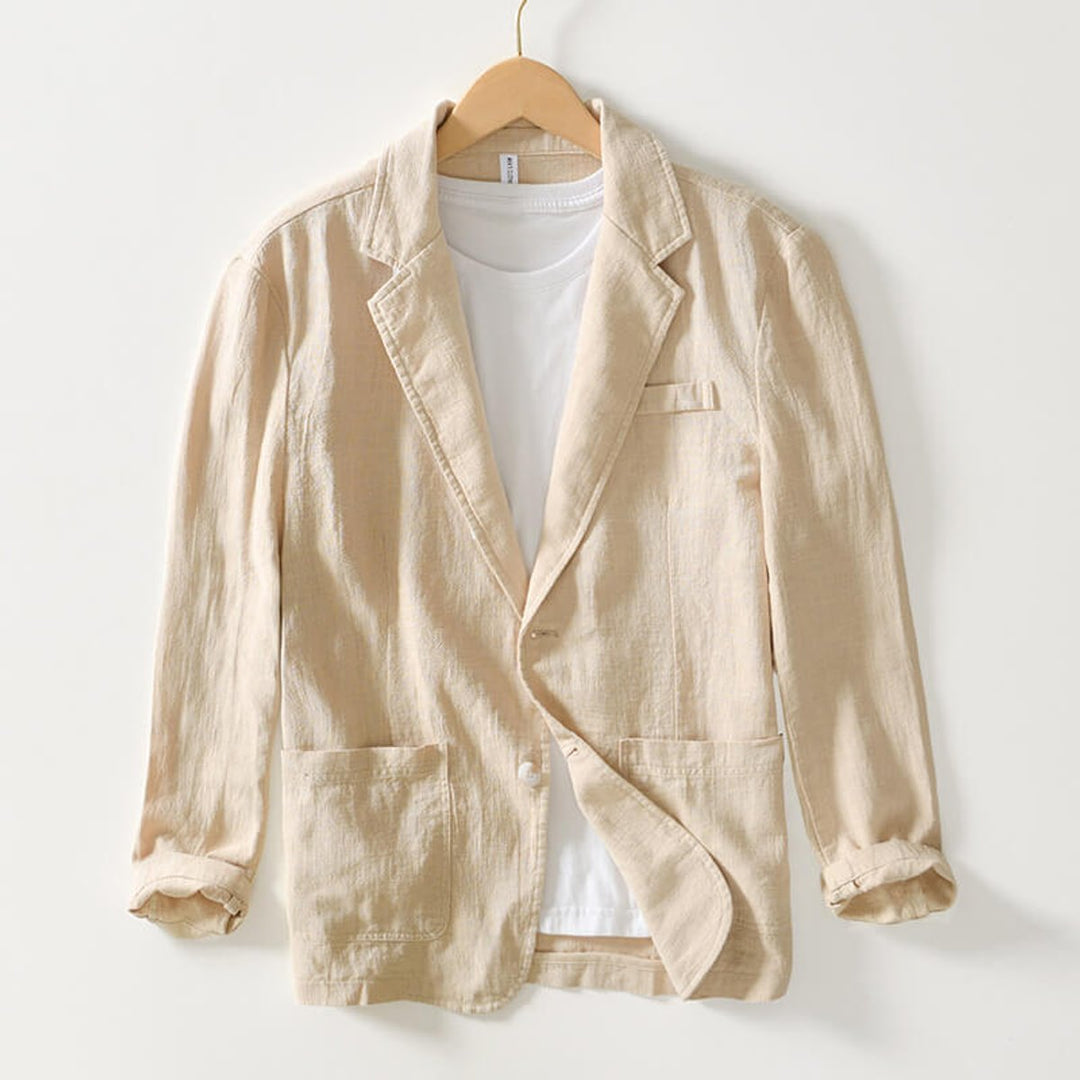 Men's Single-Button Linen Casual Blazer