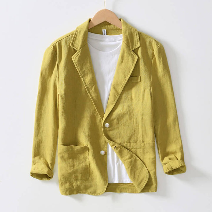 Men's Single-Button Linen Casual Blazer