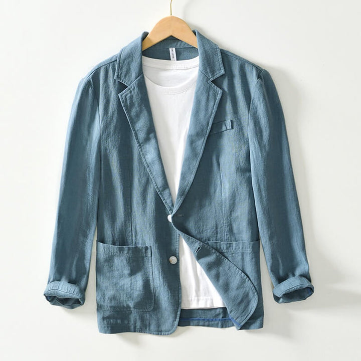 Men's Single-Button Linen Casual Blazer