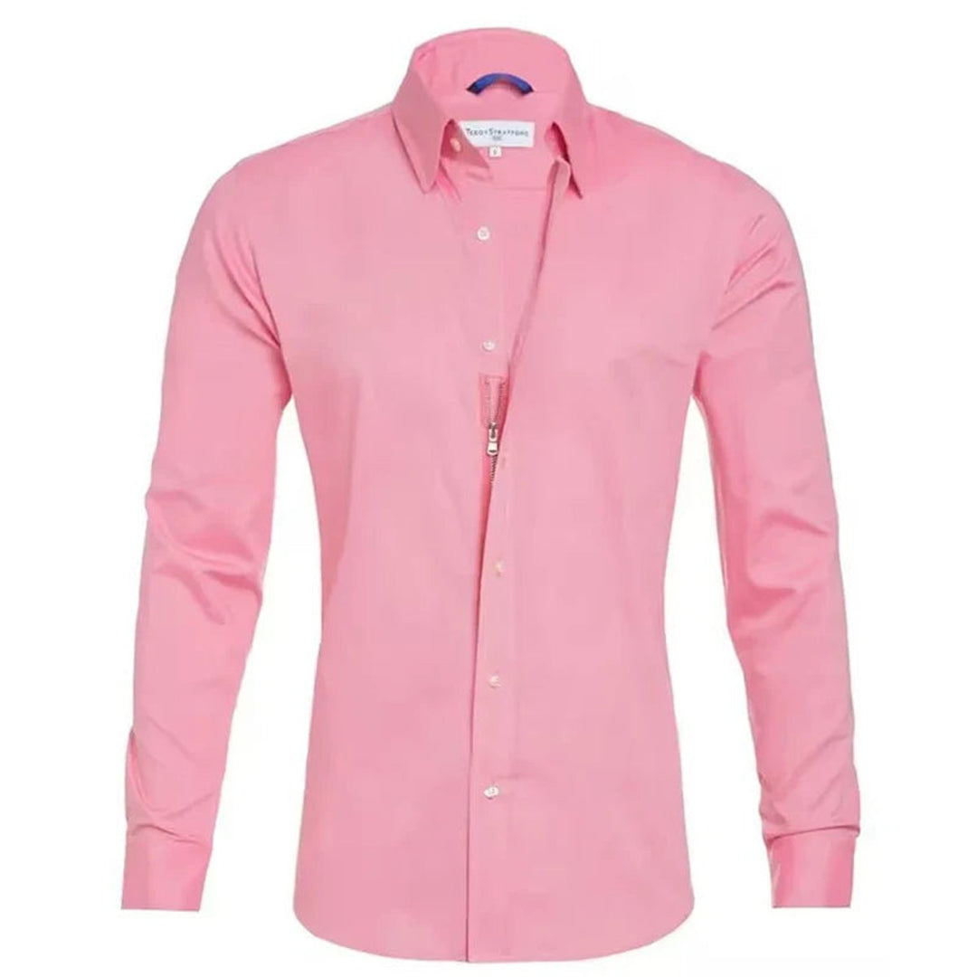 Men's Slim-Fit Long-Sleeve Button-Down Dress Shirt