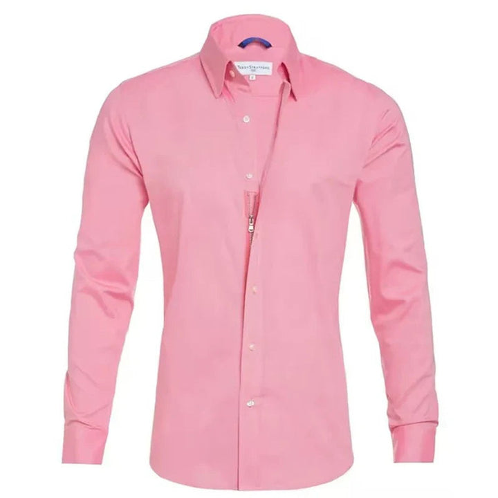 Men's Slim-Fit Long-Sleeve Button-Down Dress Shirt