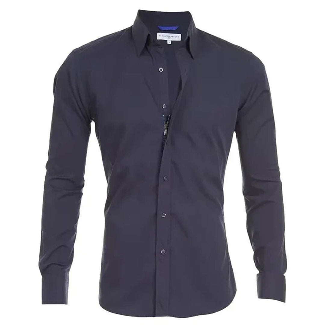 Men's Slim-Fit Long-Sleeve Button-Down Dress Shirt