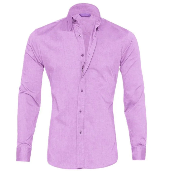 Men's Slim-Fit Long-Sleeve Button-Down Dress Shirt