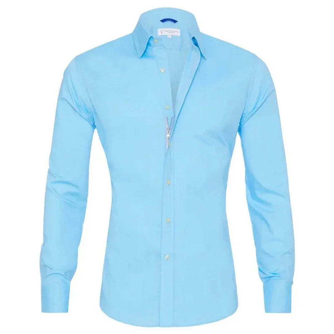 Men's Slim-Fit Long-Sleeve Button-Down Dress Shirt