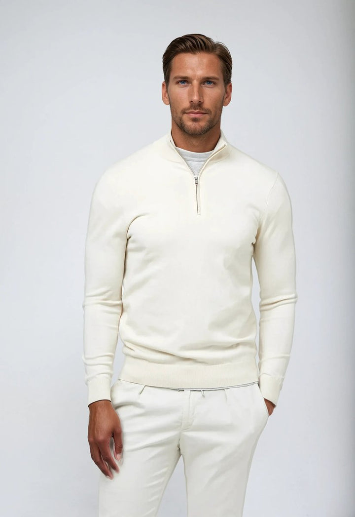 Men's Slim-Fit Quarter-Zip Pullover Sweater