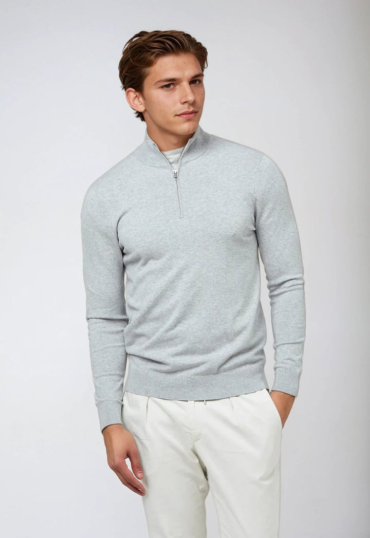 Men's Slim-Fit Quarter-Zip Pullover Sweater