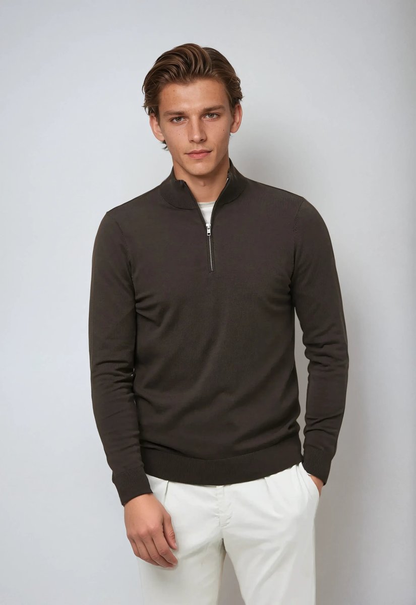 Men's Slim-Fit Quarter-Zip Pullover Sweater
