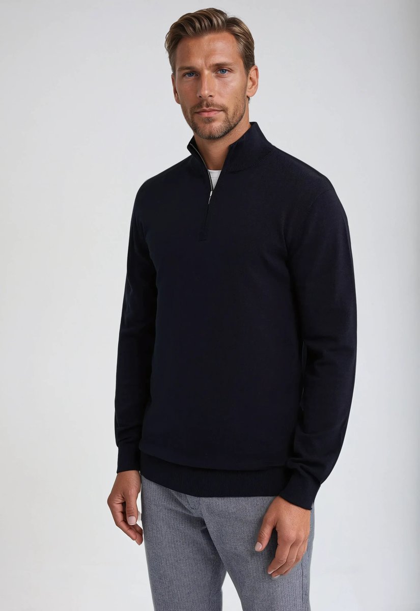 Men's Slim-Fit Quarter-Zip Pullover Sweater