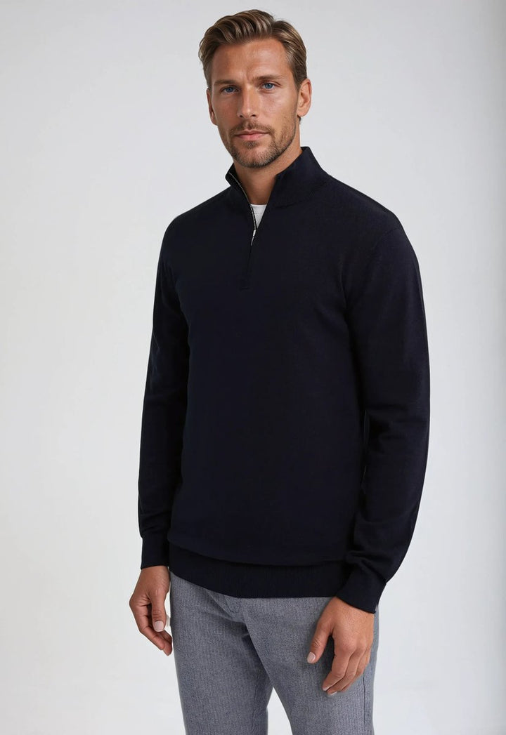 Men's Slim-Fit Quarter-Zip Pullover Sweater