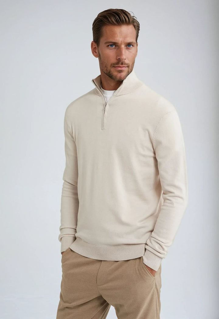 Men's Slim-Fit Quarter-Zip Pullover Sweater