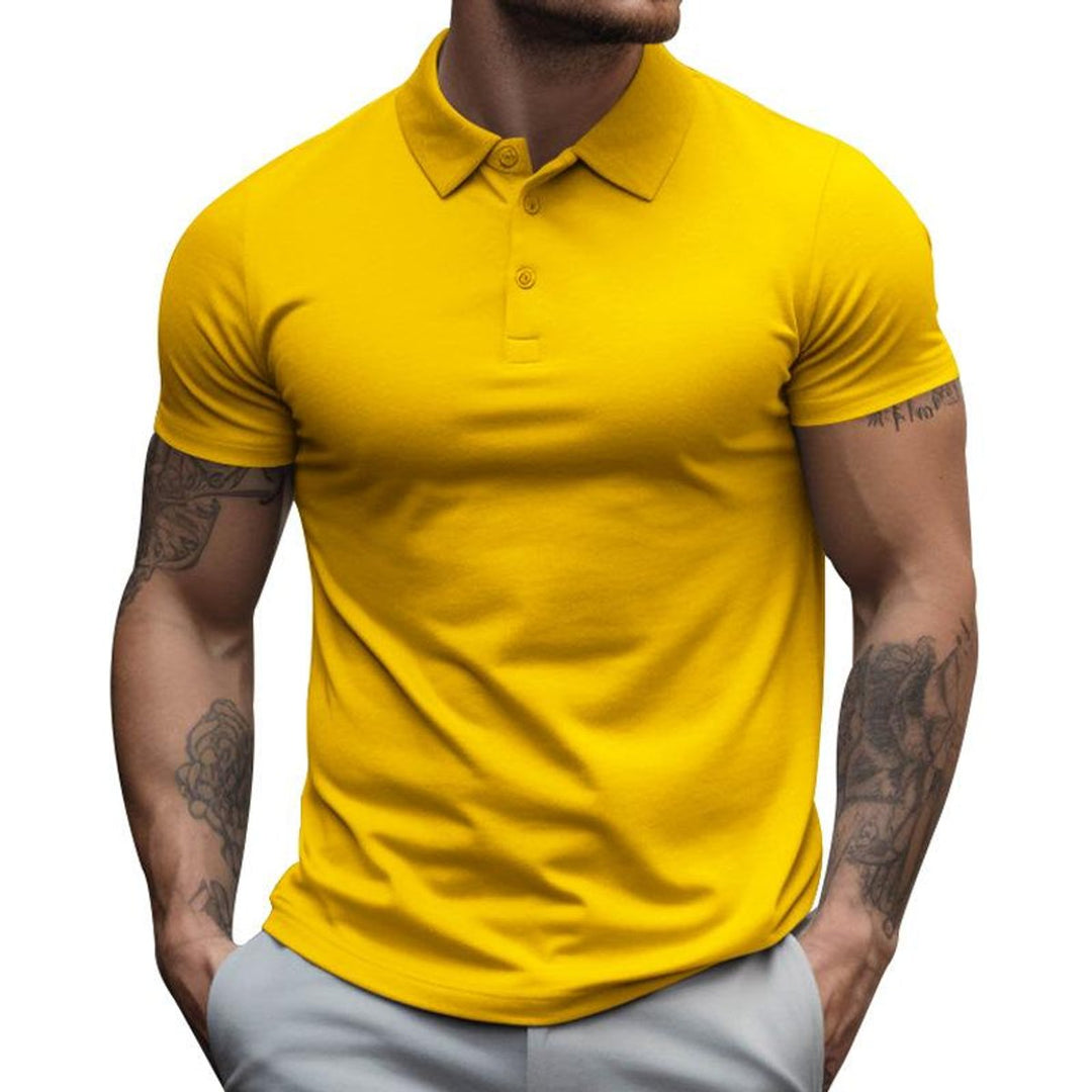 Men's Slim-Fit Short-Sleeve Athletic Men Polo Shirt - Yellow