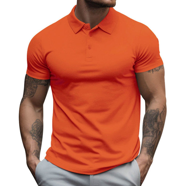 Men's Slim-Fit Short-Sleeve Athletic Men Polo Shirt - Orange