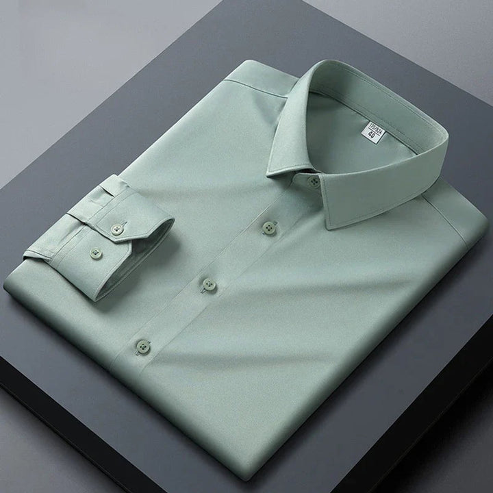 Men's Stretch Wrinkle-Free Long-Sleeve Business Casual Dress Shirt