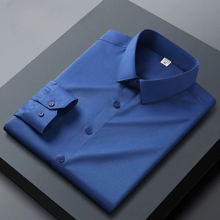 Men's Stretch Wrinkle-Free Long-Sleeve Business Casual Dress Shirt